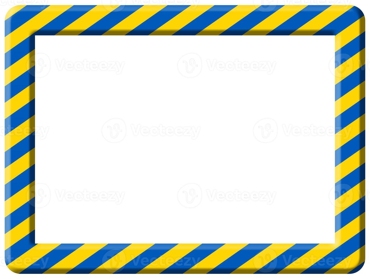 frame made of Ukrainian flag stripes over white photo