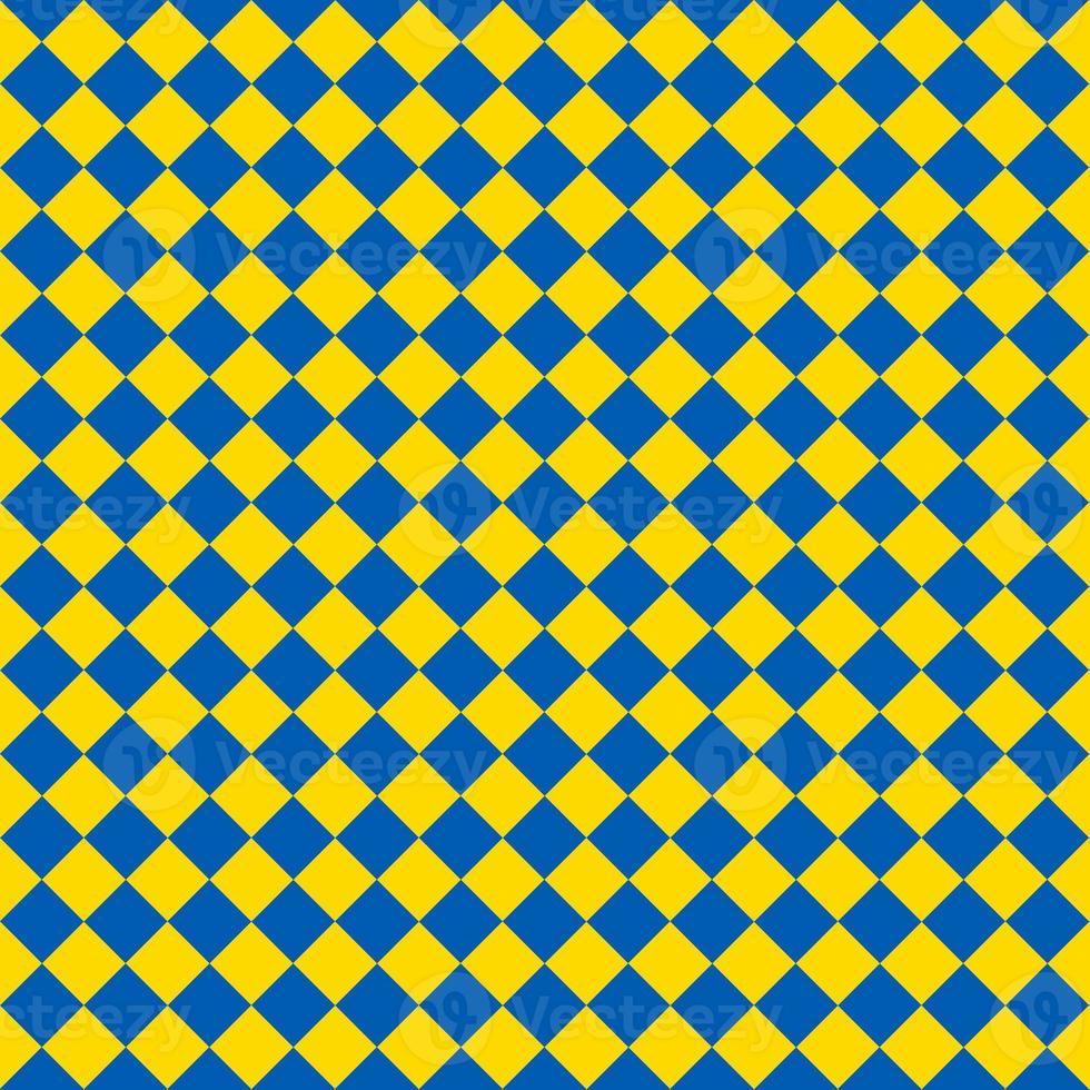 blue and yellow seamless diagonal checkerboard pattern photo