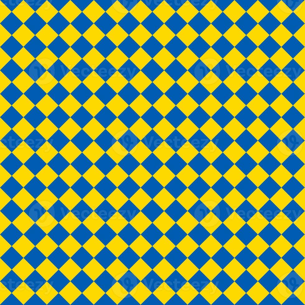 blue and yellow seamless diagonal checkerboard pattern photo