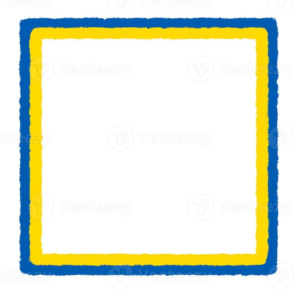 square frame made of painted Ukrainian flag photo