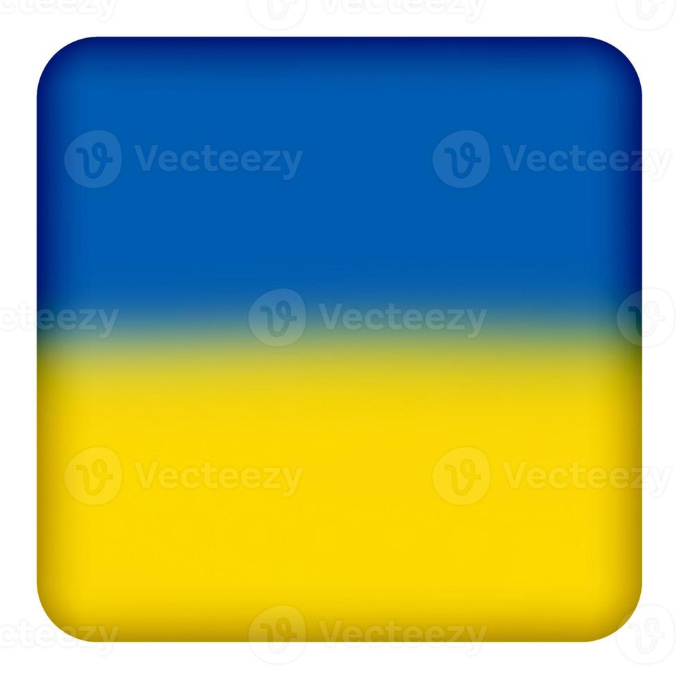 rounded square button with painted Ukrainian flag photo