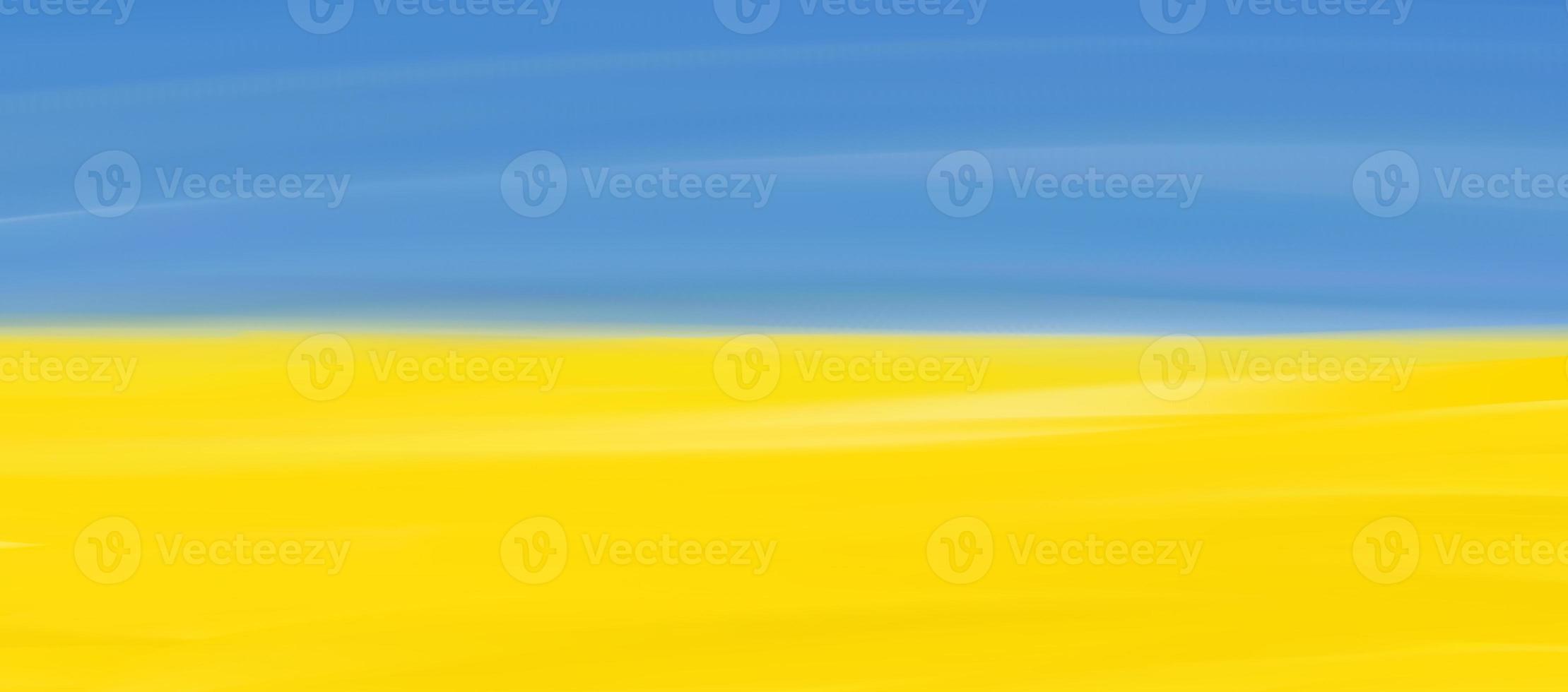 banner with painted Ukrainian flag photo