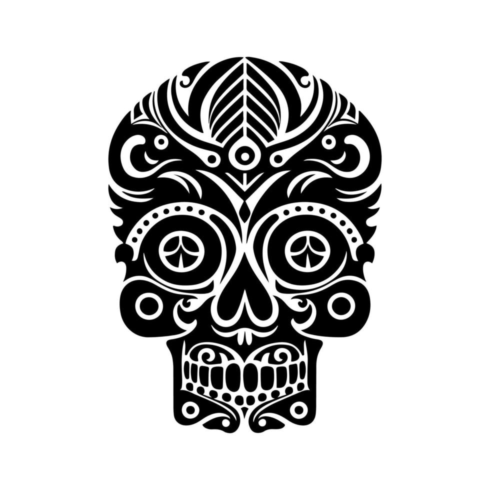 vibrante mexicano azúcar cráneo vector ilustración. Perfecto para día de el muerto celebraciones, tatuaje diseños, camiseta gráficos, y festivo fiesta decoraciones