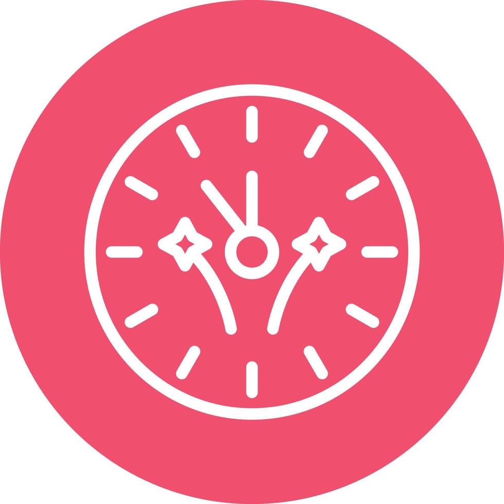 New Year Clock Vector Icon Design