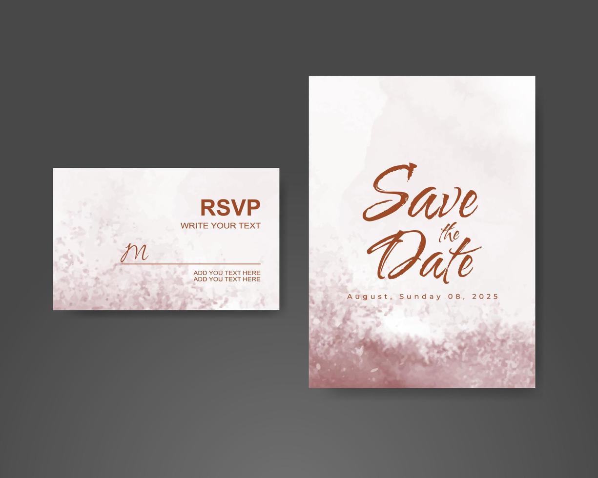 Wedding invitation with abstract watercolor background vector