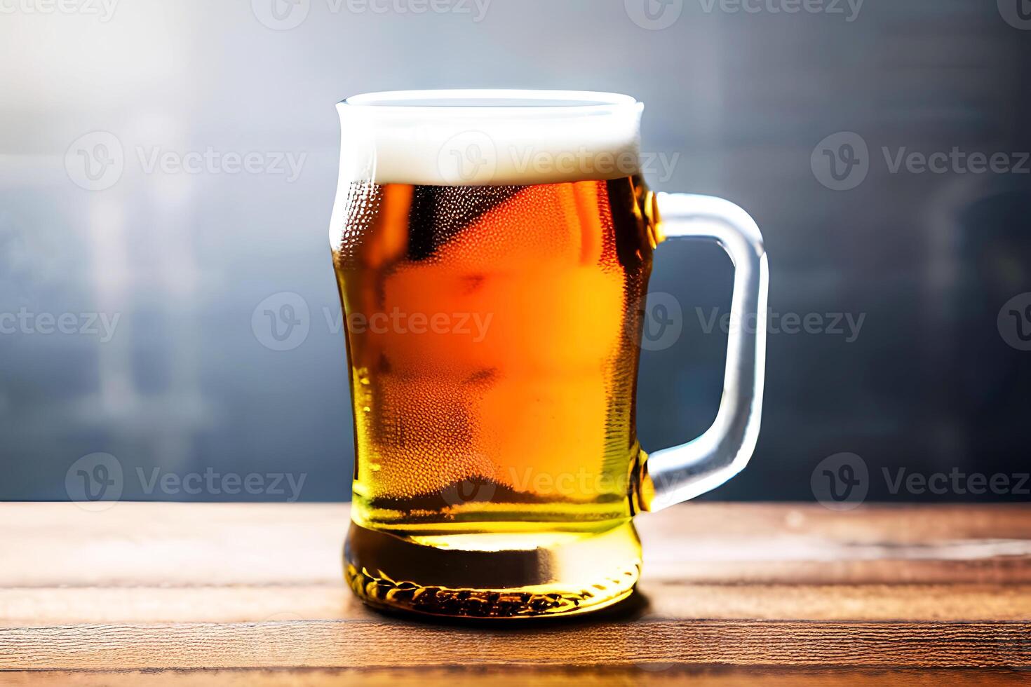 Closeup Beer in a glass mug , photo