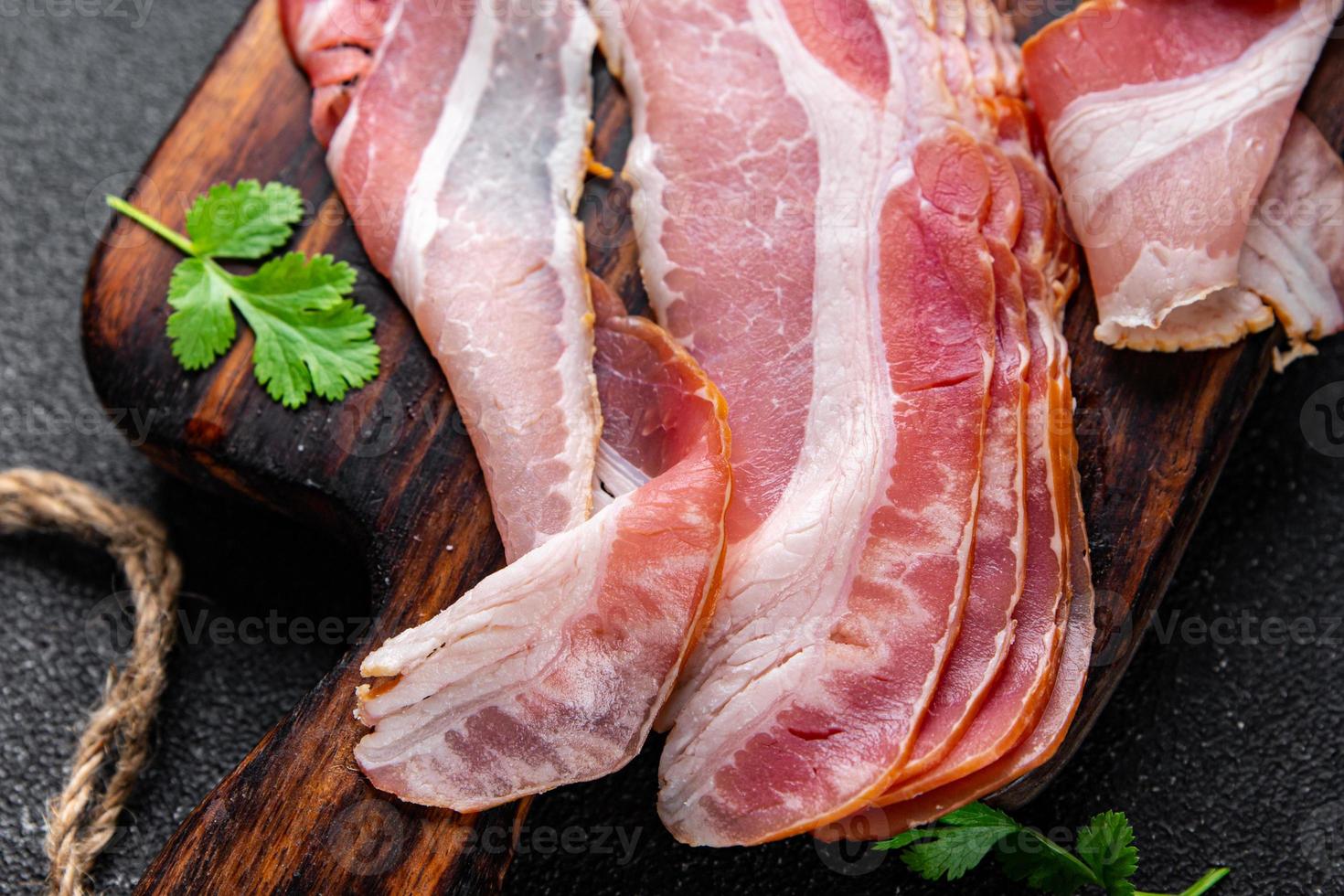bacon slice fresh pancetta smoked lard meat meal food snack on the
