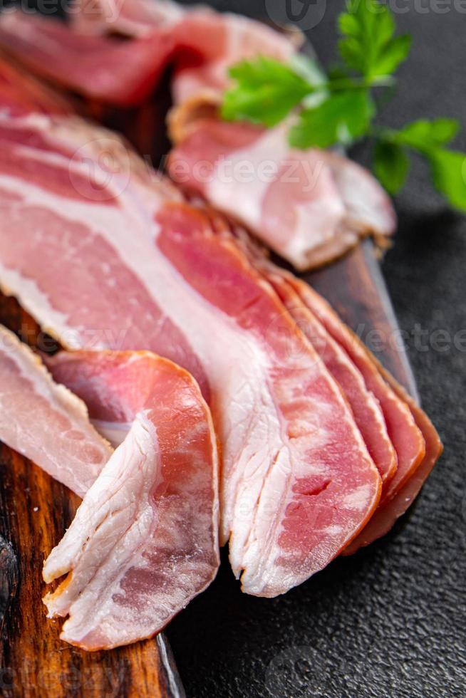 bacon slice fresh pancetta smoked lard meat meal food snack on the