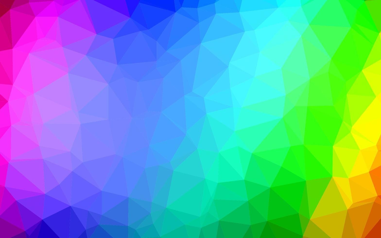 Light Multicolor, Rainbow vector shining triangular background.