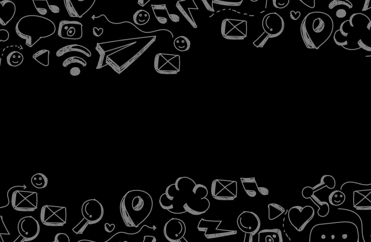 social media hand drawn background vector