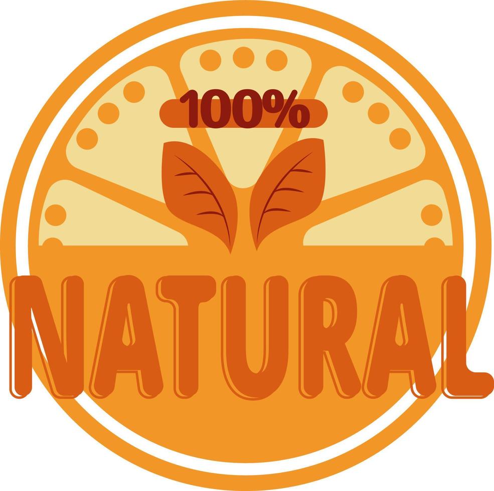 Natural Badge Stamp Style Ingredient Element vector