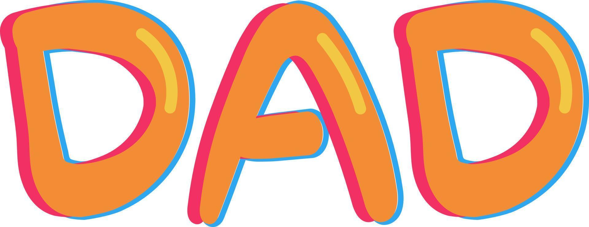 dibujos animados palabra papá letras texto tipografía vector