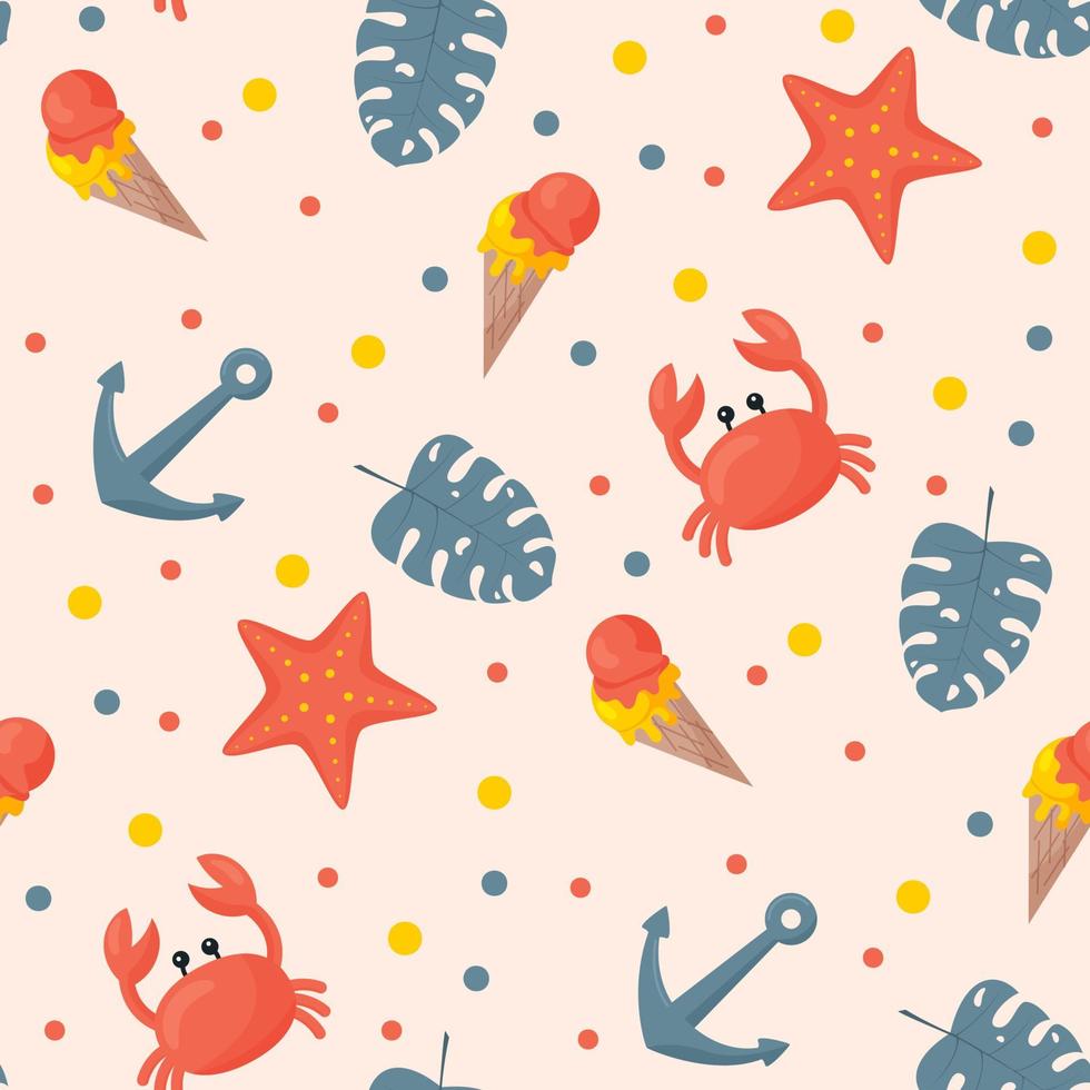 summer seamless pattern vector