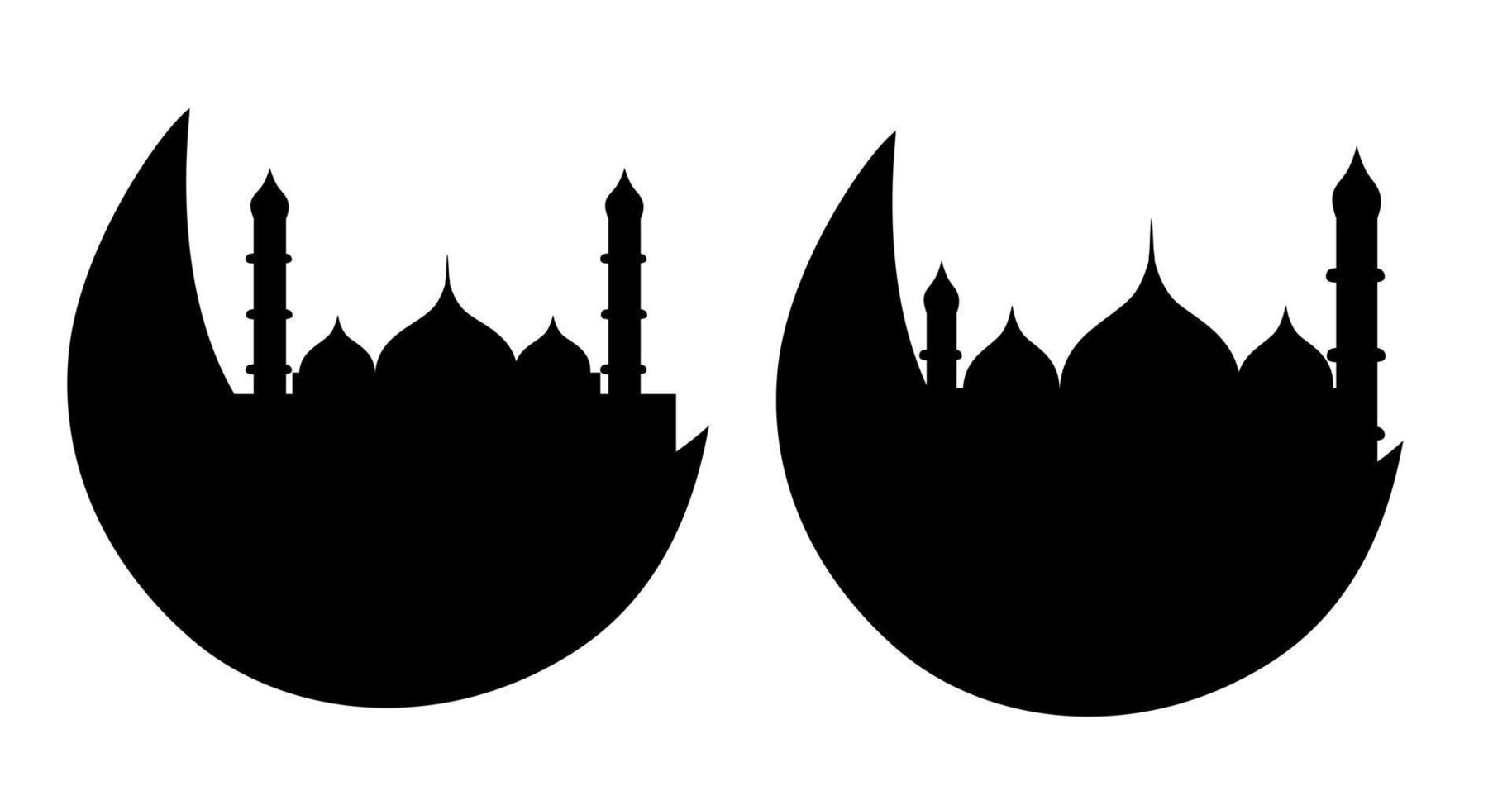Crescent Moon and Mosque Islamic Decoration vector