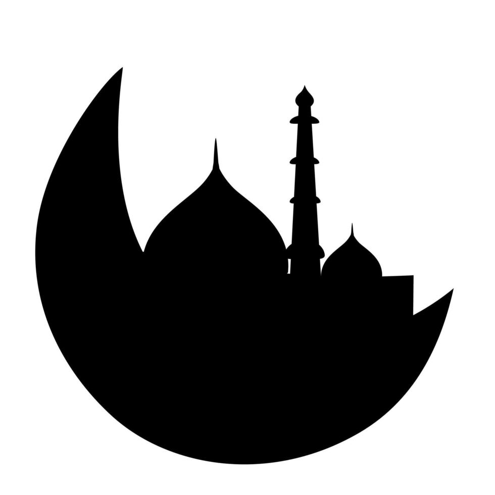 Crescent Moon and Mosque Islamic Decoration vector
