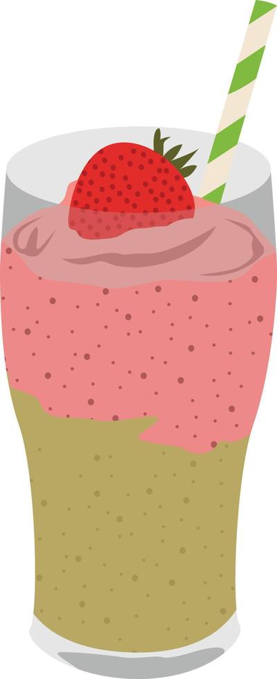 Fruit drink decorated with strawberry vector