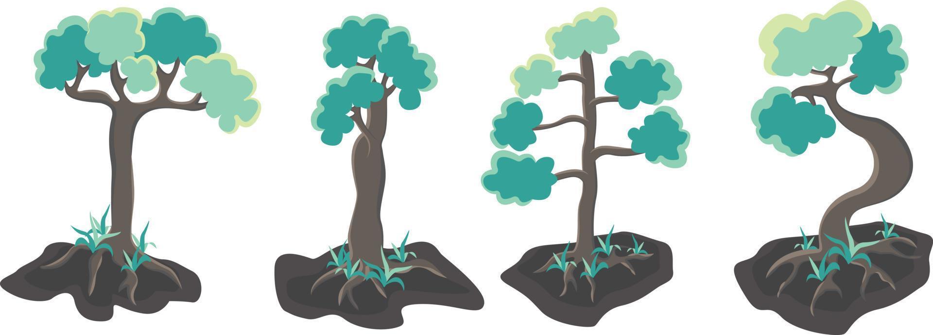 set of trees vector