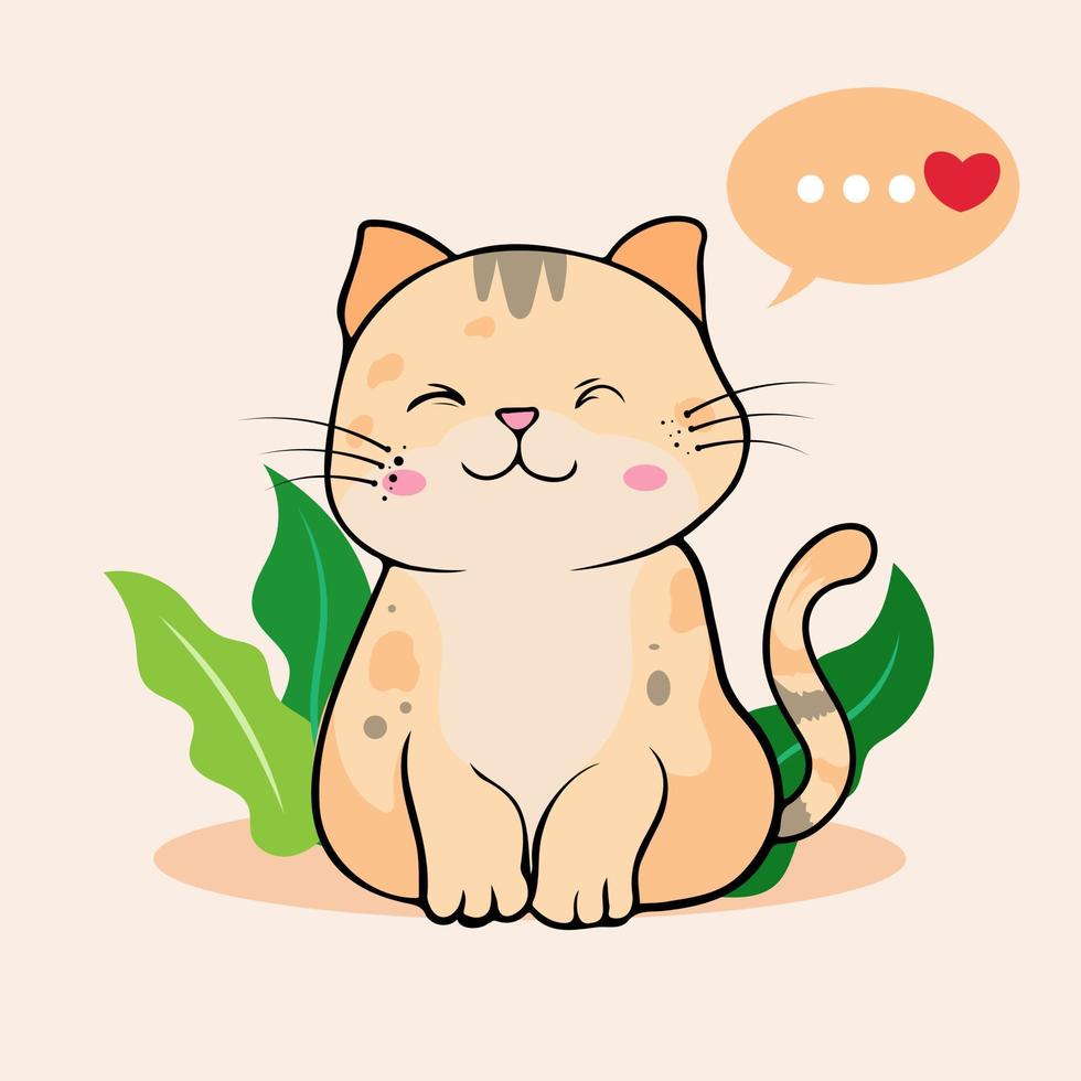 Cartoon cat. Funny Pets vector illustration. - Stock