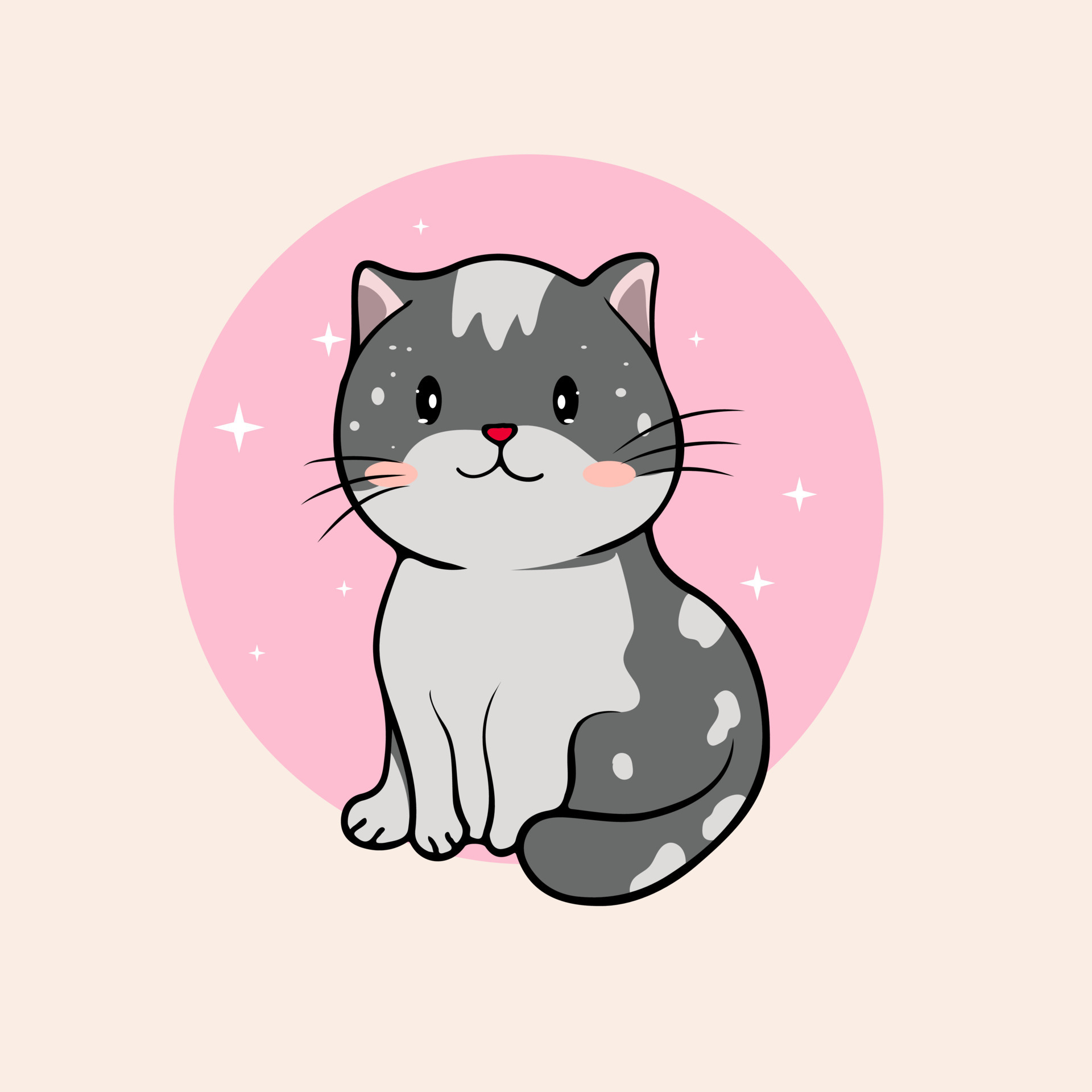 Cute cat Funny playful kitty illustration of funny cartoon cats isolated on  white background print for children's clothing 22749208 Vector Art at  Vecteezy