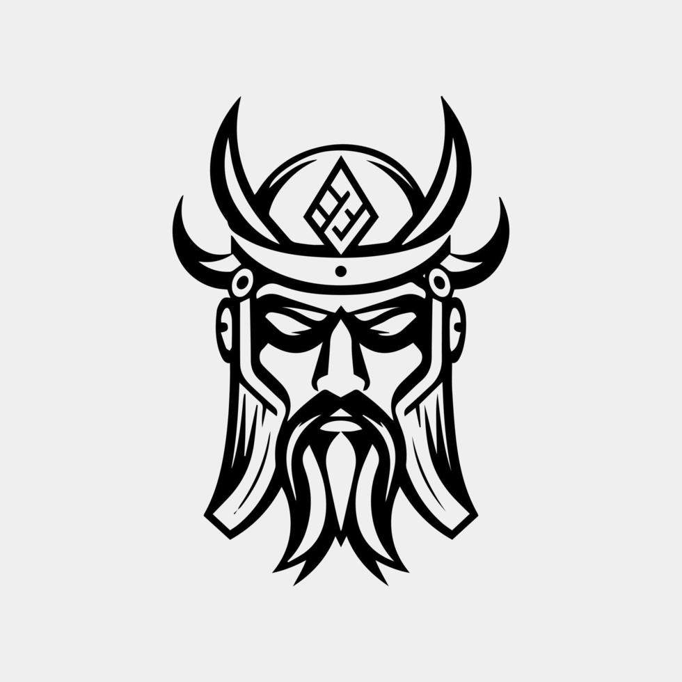 antiguo vikingo cabeza para mascota. vector diseño