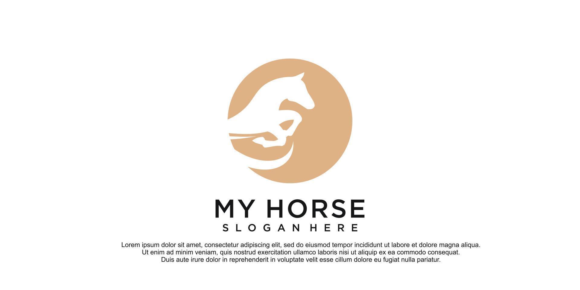 caballo cuidado logo con creativo diseño prima vector