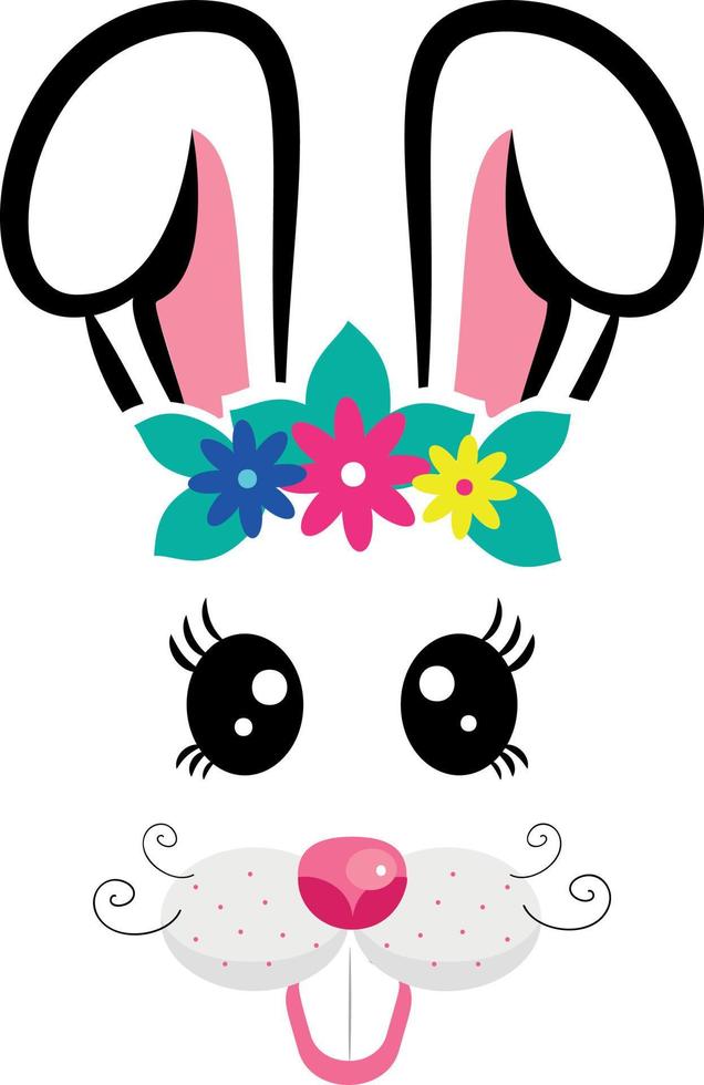 The rabbit face mask vector