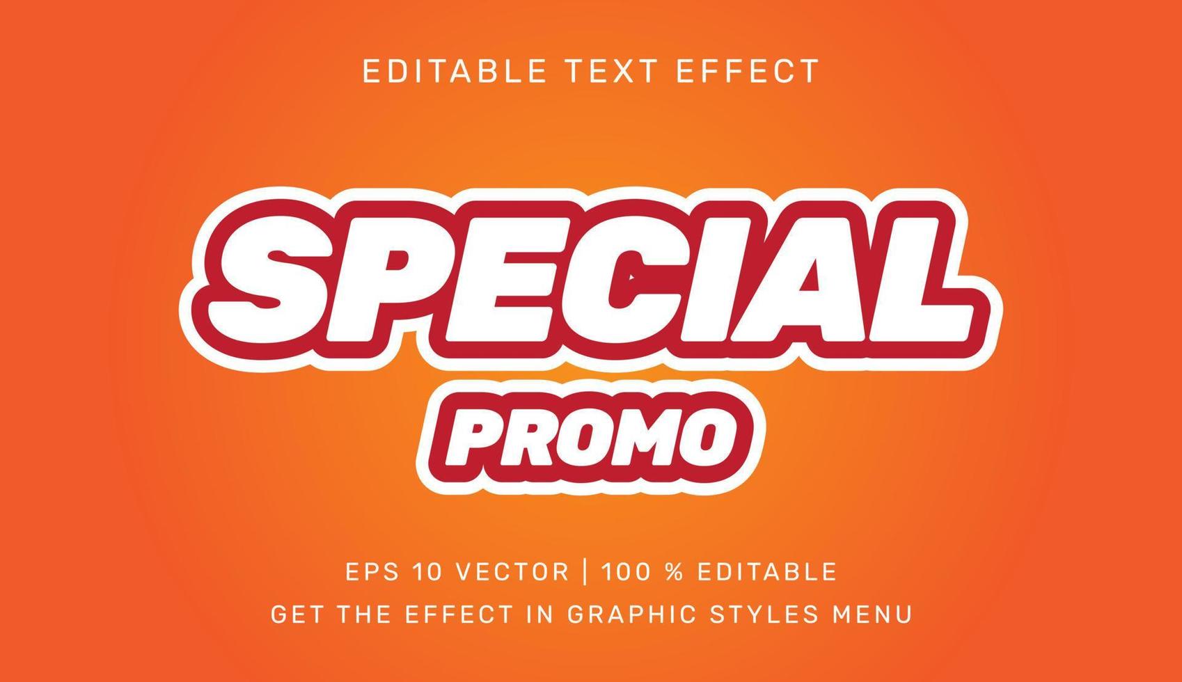 especial promoción editable texto efecto modelo vector