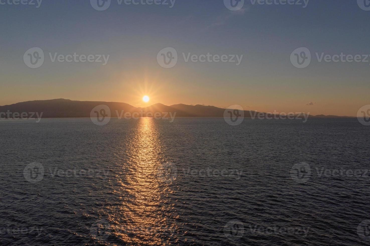 landscape with sunrise in Greece photo