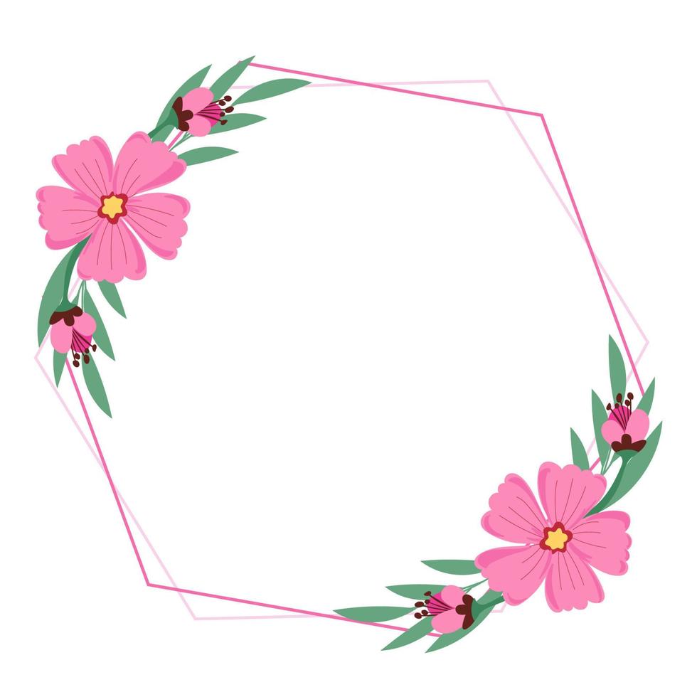 frame with flowers vector