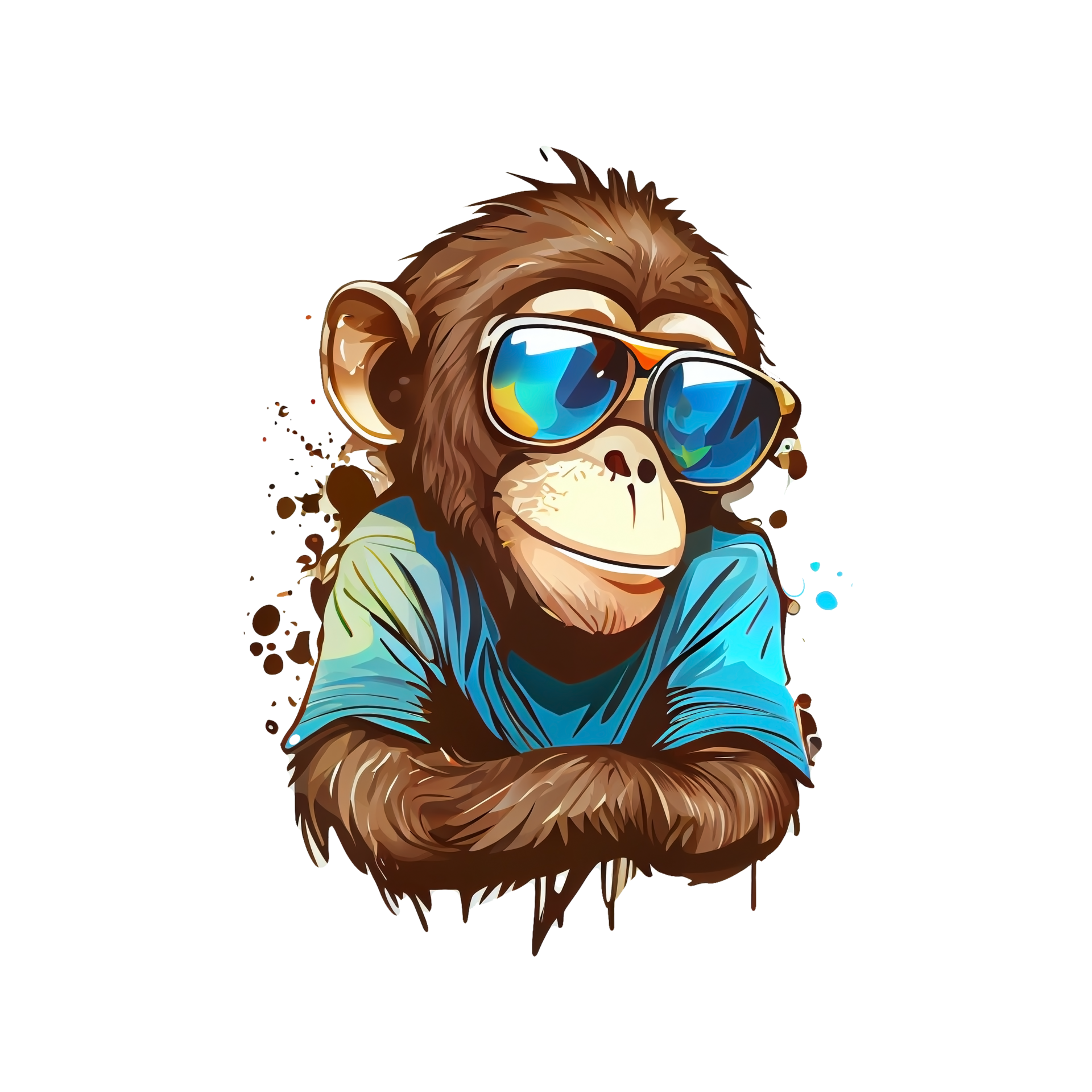 Design PNG E SVG De Personagem De Macaco Bonito Para Camisetas
