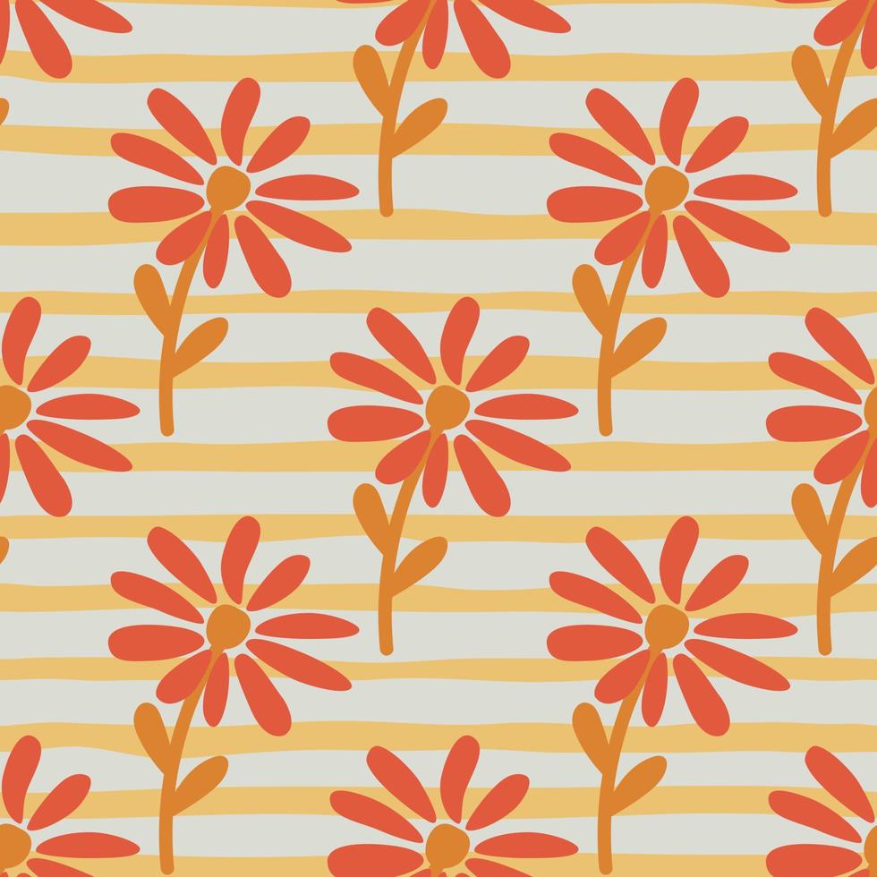 Doodle chamomile seamless pattern. Hand drawn ditsy print. Abstract floral ornament. Simple botanical backdrop. vector