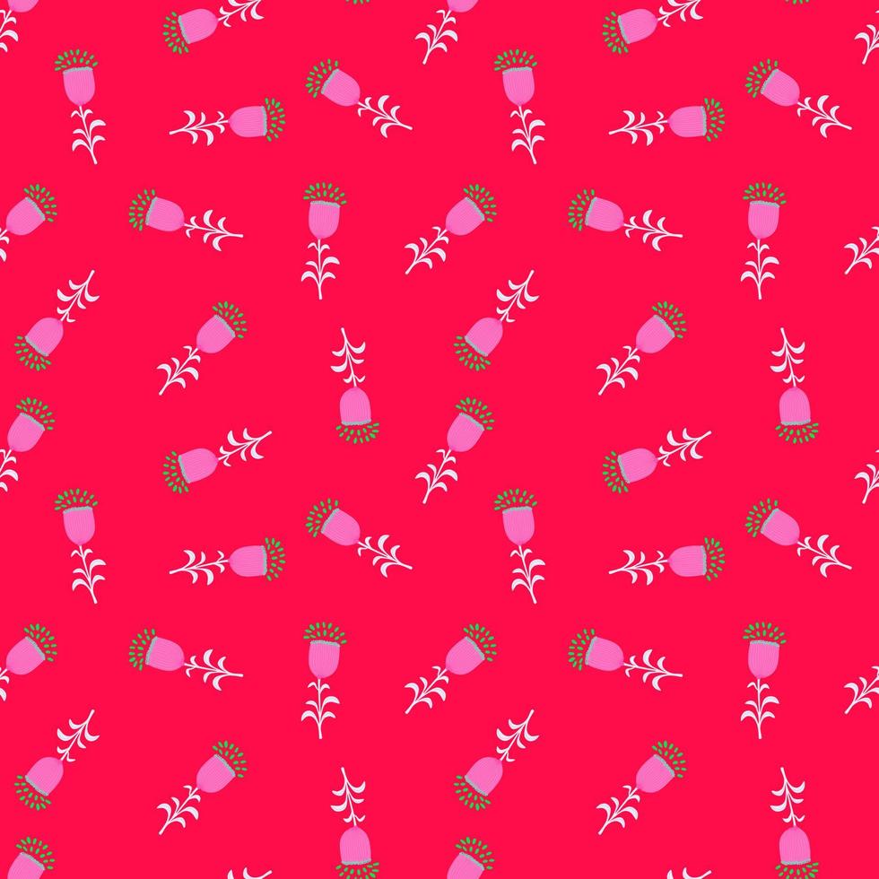 Seamless spring pattern with stylize flowers. Elegant botanical background. Abstract floral wallpaper vector