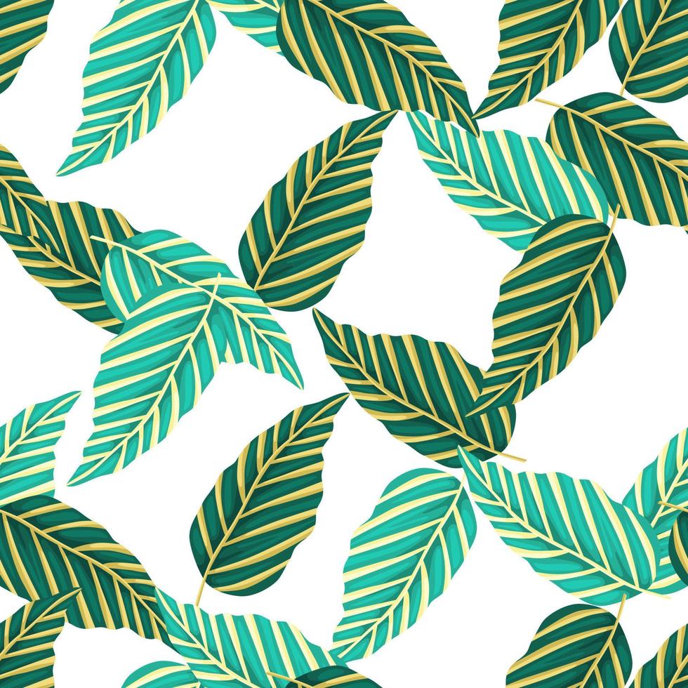 Decorative tropical palm leaves seamless pattern. Jungle leaf wallpaper. Exotic botanical texture. vector