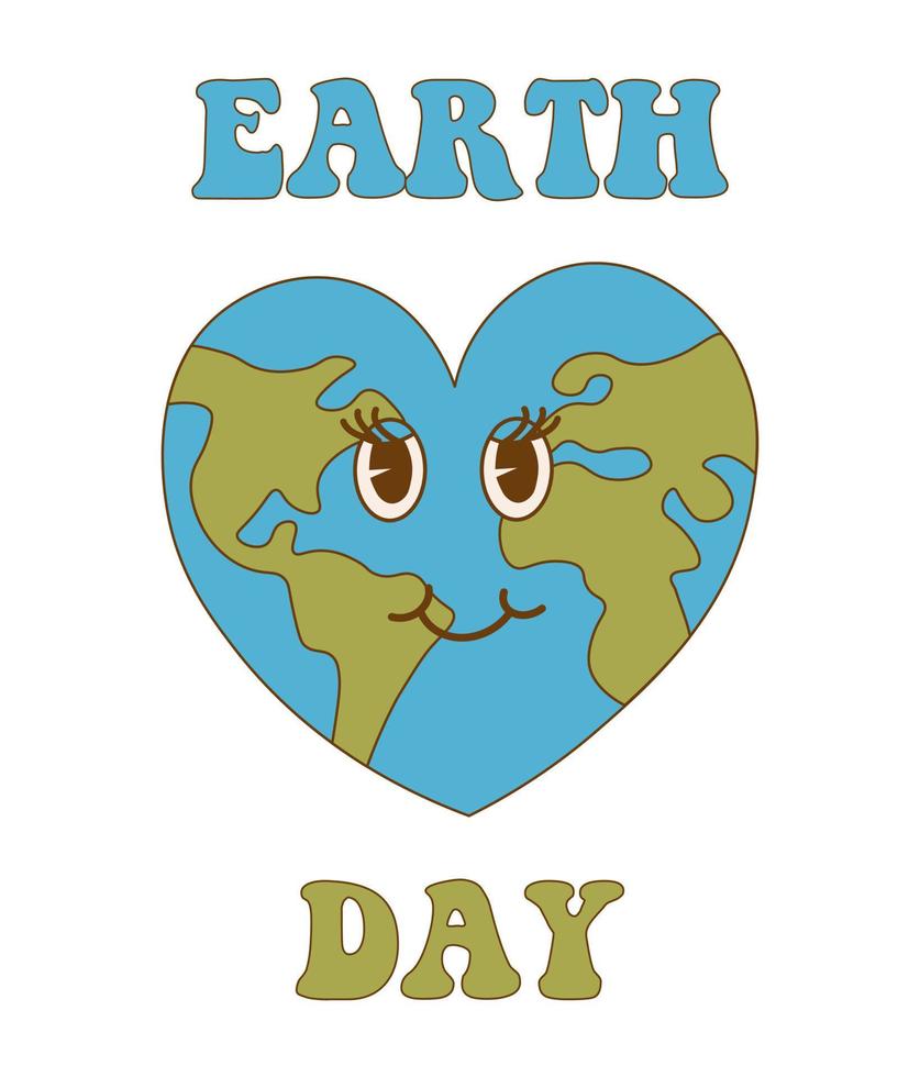 Happy Earth Day. Design with a heart shaped world globe design vector