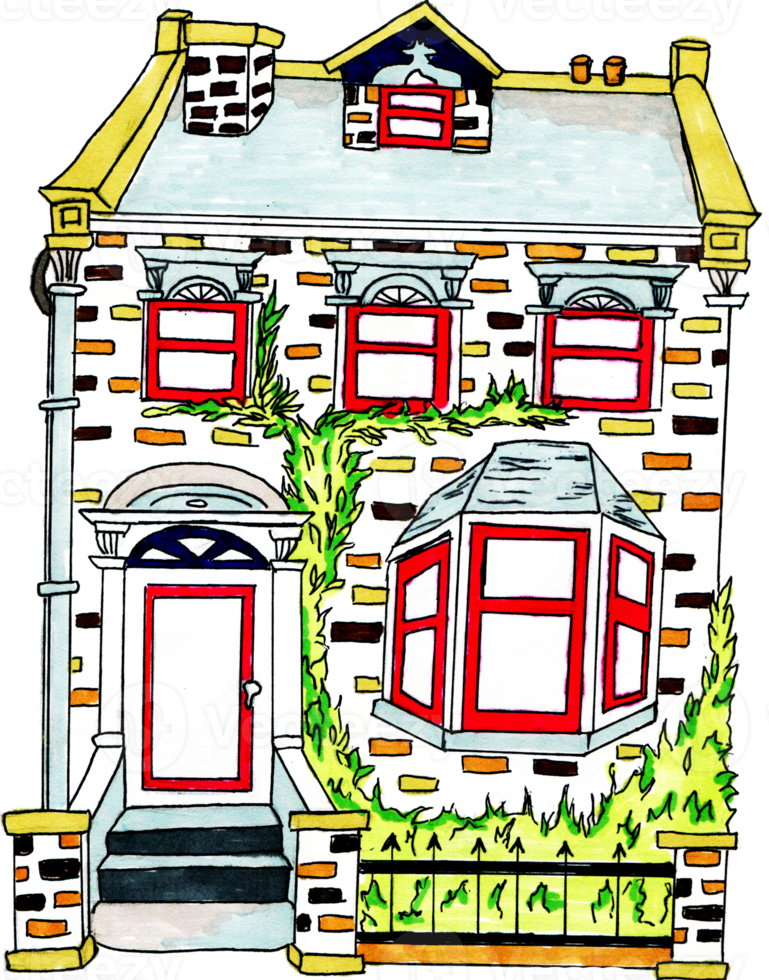 illustration de une maison sur le bord de le ville png