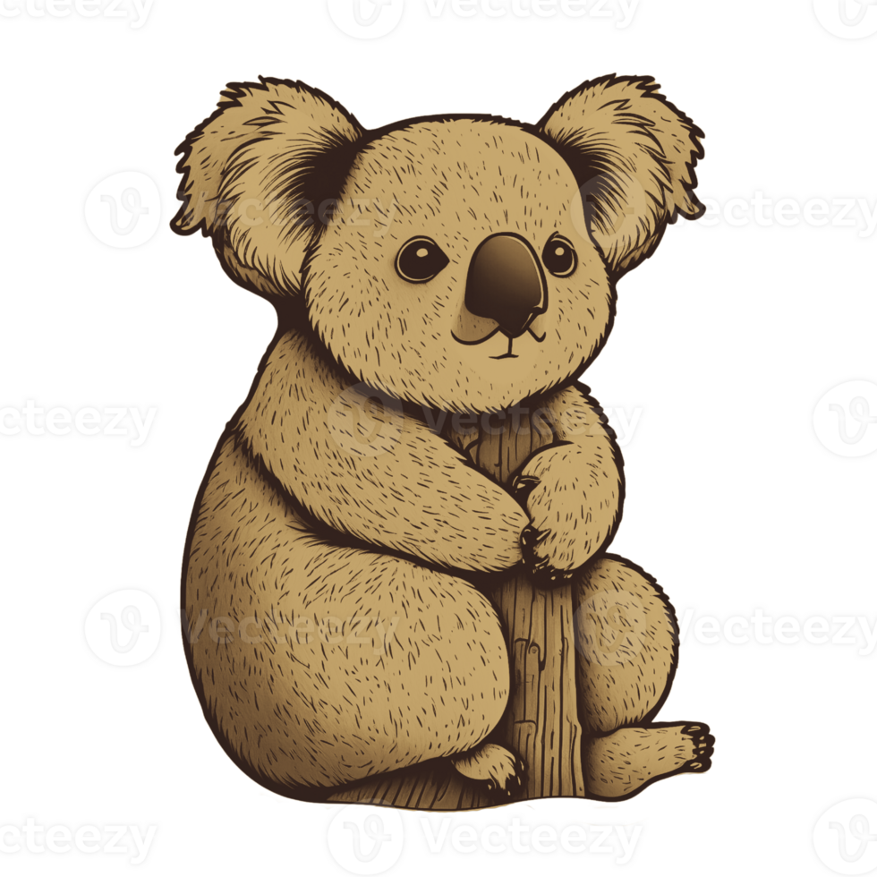 süß Koala Illustration, Karikatur Aufkleber. png. ai generativ png