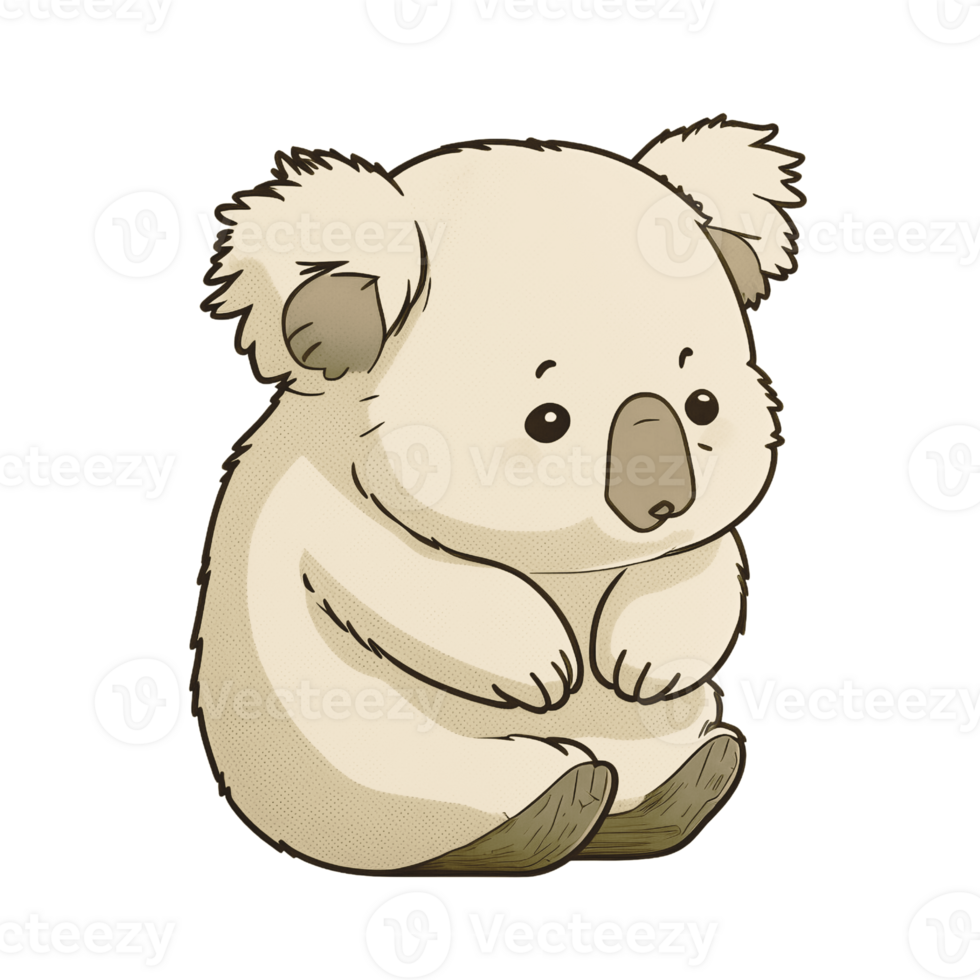 süß Koala Illustration, Karikatur Aufkleber. png. ai generativ png