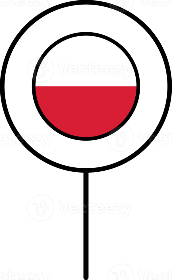 Poland flag circle pin icon. png