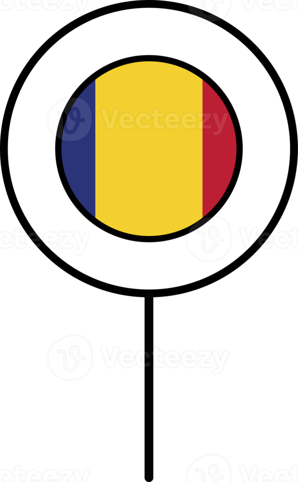Romania flag circle pin icon. png