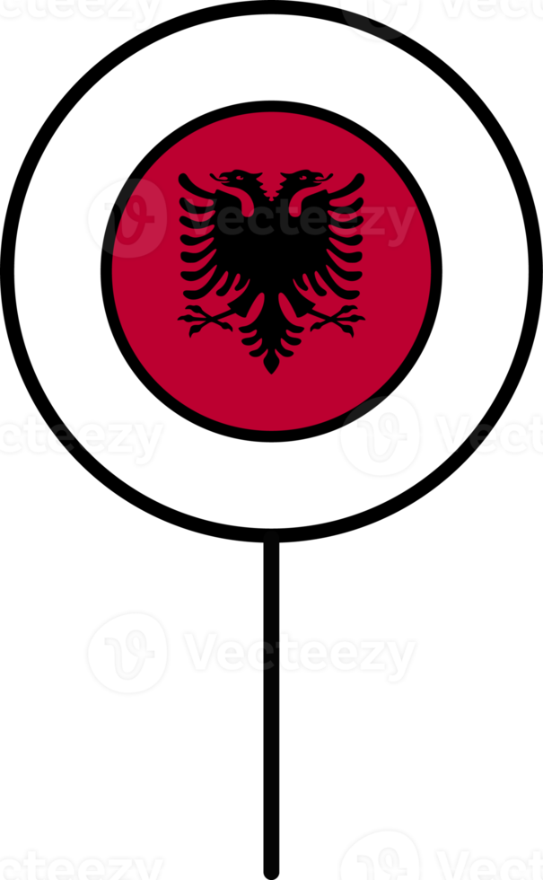 Albania flag circle pin icon. png