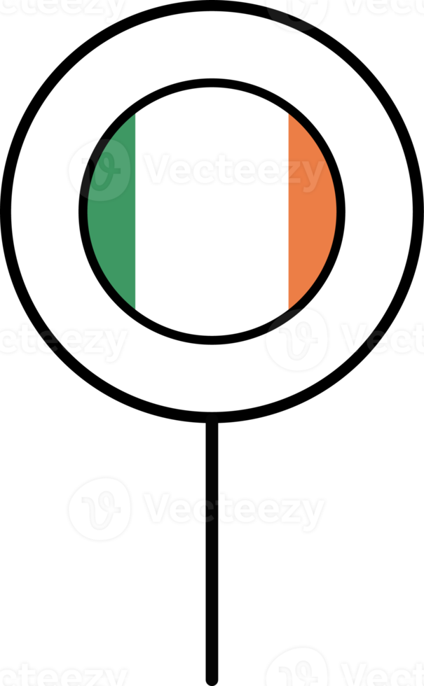 Irland Flagge Kreis Stift Symbol. png