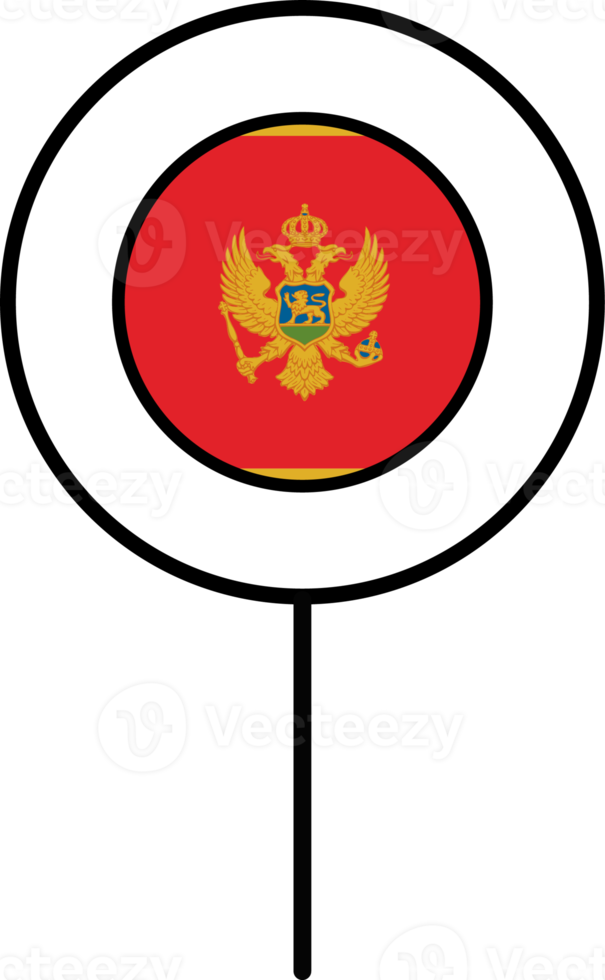 Montenegro vlag cirkel pin icoon. png