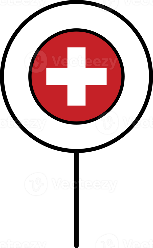 Zwitserland vlag cirkel pin icoon. png