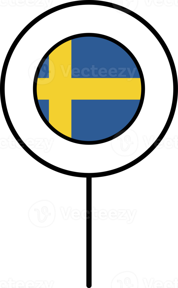 Sverige flagga cirkel stift ikon. png