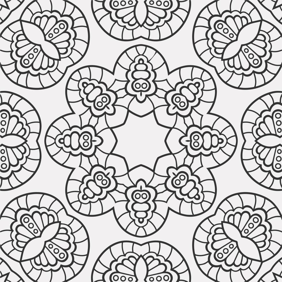 vector coloring geometric flower shapes pattern background