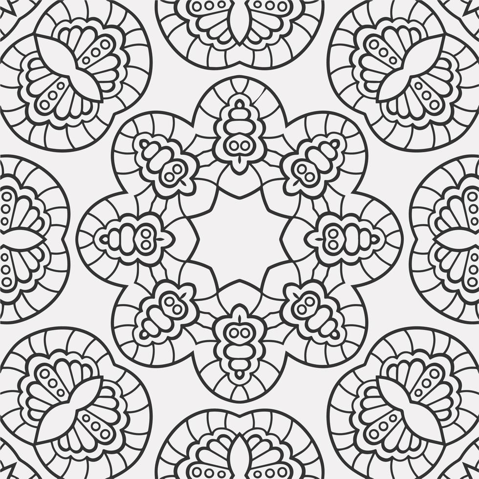 vector coloring geometric flower shapes pattern background