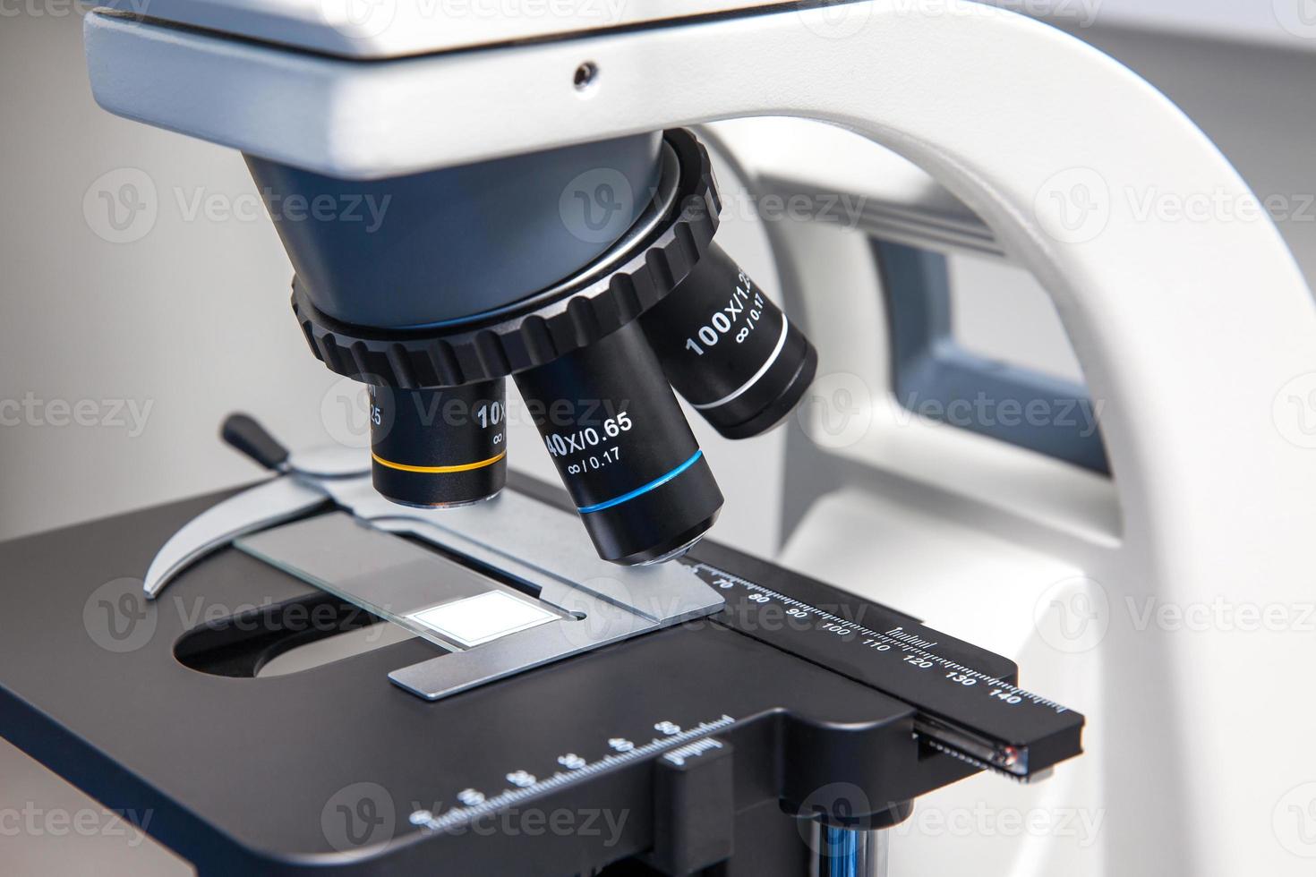 Close up of stereo microscope in the laboratory photo