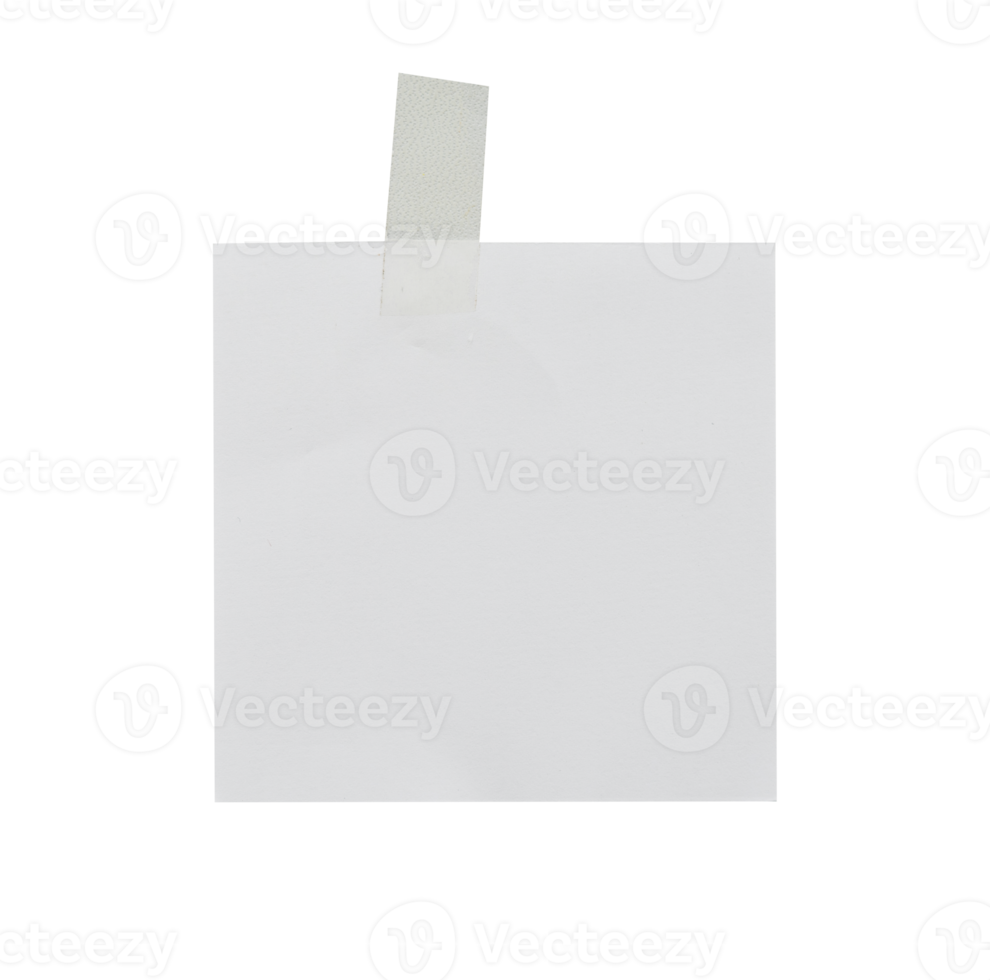 Blank white paper with tape png