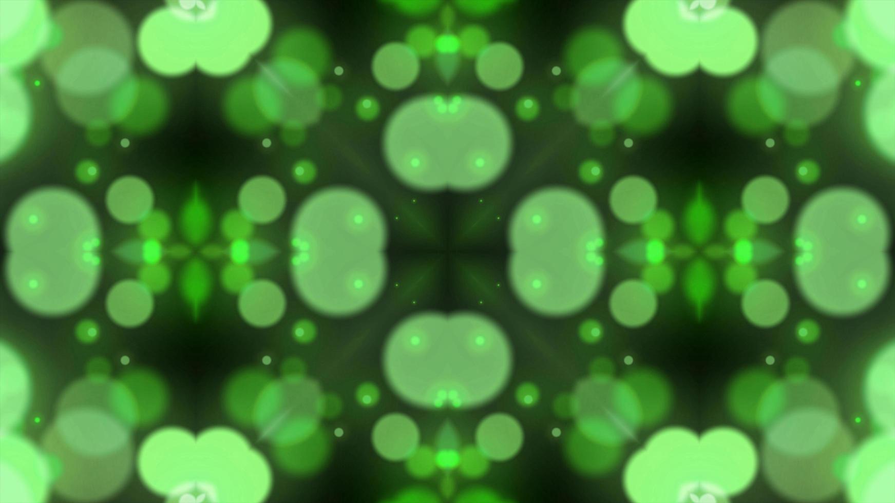 Green kaleidoscope bokeh shiny particle rain motion light luminance illustration night background, artistic space bokeh speed matrix magic effect background. photo