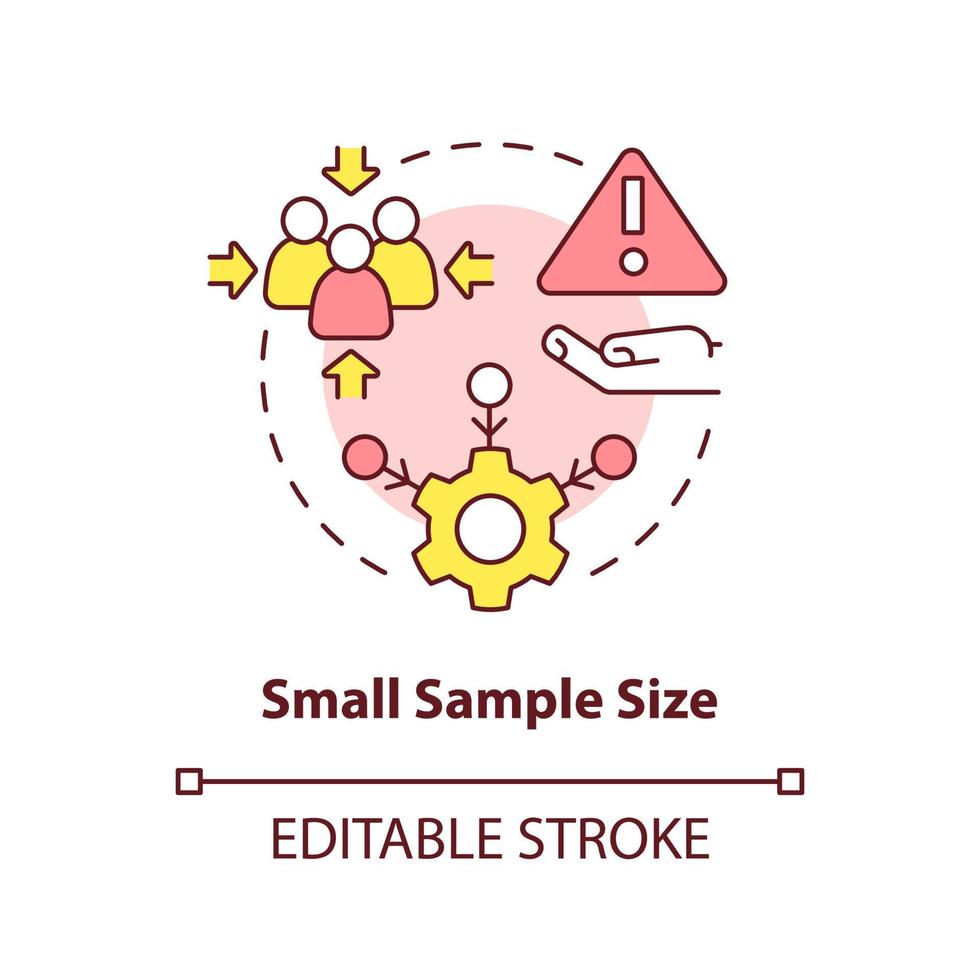 Small sample size concept icon. Lack of information. Disadvantage of case study abstract idea thin line illustration. Isolated outline drawing. Editable stroke vector